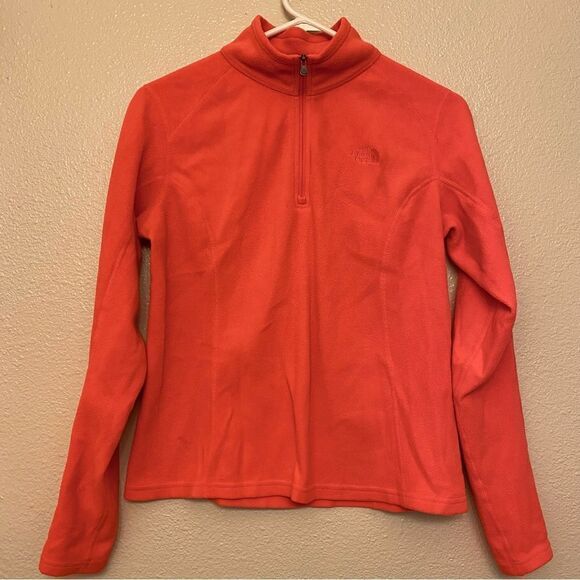 The North Face Quarter-zip fleece pullover Jacket hot neon pink/coral -Small - Picture 3 of 9